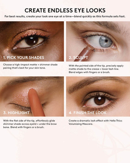 Bold Eye Essentials Bundle: Eyeshadow Stick, Gel Eyeliner + Mascara