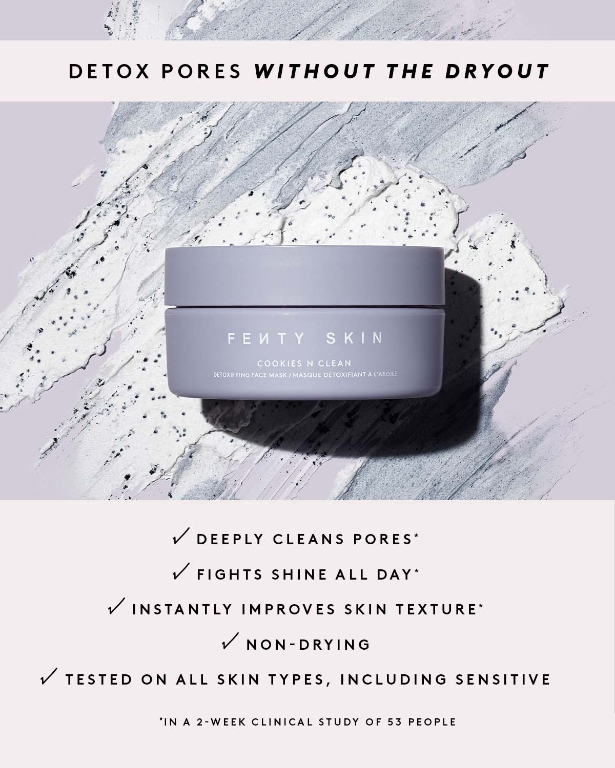 Cookies N Clean Whipped Clay Pore Detox Face Mask With Salicylic Acid + Charcoal